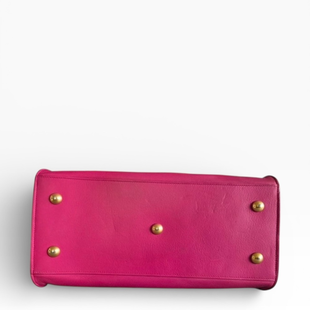 SOLD Auth Yves Saint Laurent Cabas Cynch Small Fuchsia Tote Y Bag pink leather - Picture 8 of 14